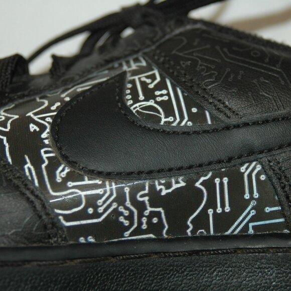 Nike Air Force Sneakers 7Y Youth Black Space Jam Computer Chip - Picture 9 of 10